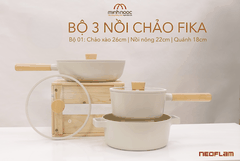 Bộ nồi chảo 3 món Neoflam Fika Hàn Quốc