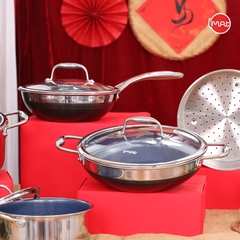 Chảo Đa Năng Cỡ Trung Imat Hybrid 26Cm, Chống Dính Ceramic Xanh