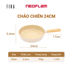 Bộ 4 món Neoflam Fika Hàn Quốc: chảo chiên 24 & 28cm, quánh 18 và nồi nông 22cm