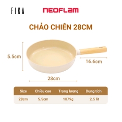 Bộ 4 món Neoflam Fika Hàn Quốc: chảo chiên 24 & 28cm, quánh 18 và nồi nông 22cm
