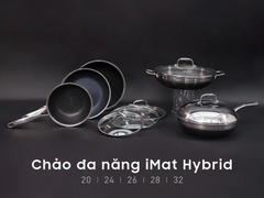 Chảo đa năng iMat Hybrid 20cm, tráng gốm đen