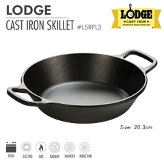 Chảo gang Lodge - L5RPL3 Chảo gang tròn hai tay cầm 20.3cm