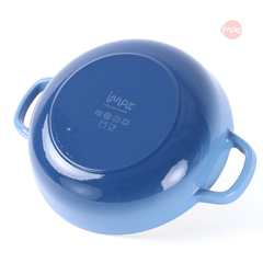 Chảo gang tráng men đa năng nắp cánh hoa 24cm có vung