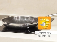 Chảo iMat Hybrid 28cm, tráng gốm đen