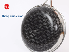 Chảo xào đa năng iMAT Hybrid 22cm, có vung (lòng xanh)