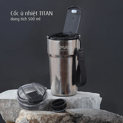 Cốc Ủ Nhiệt Titan iMat Cao Cấp 2 dung tích 380ml| 500ml
