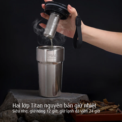 Cốc Ủ Nhiệt Titan iMat Cao Cấp 2 dung tích 380ml| 500ml