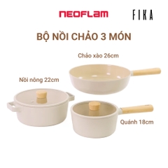Bộ nồi chảo 3 món Neoflam Fika Hàn Quốc