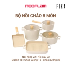 Bộ nồi chảo Neoflam Fika Hàn Quốc 5 món - lựa chọn 2. Made in Korea