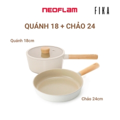 Bộ quánh 18cm & chảo chiên 24cm Neoflam Fika Hàn Quốc