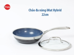 Chảo xào đa năng iMAT Hybrid 22cm, có vung (lòng xanh)