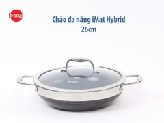 Chảo đa năng iMat Hybrid 26cm, có vung (lòng xanh)