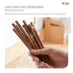 Bộ đũa gỗ thủ công Bear cao cấp CX-E0103