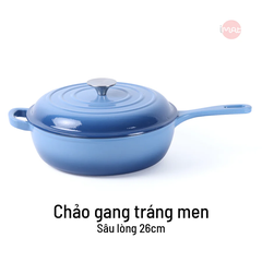 Chảo Gang Imat Tráng Men Sâu Lòng 26cm