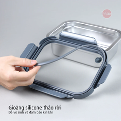 Hộp Inox Dùng Vi Sóng iMat, Nắp Thuỷ Tinh Chịu Nhiệt