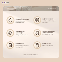 Ấm đun nước Bear 1.5L EB-5H15D