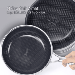 Chảo Chiên Imat Hybrid 24Cm, Chống Dính Ceramic Đen