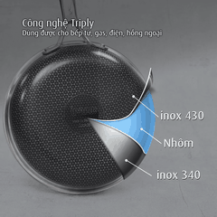 Chảo Đa Năng Cỡ Vừa Imat Hybrid 24Cm, Chống Dính Ceramic Xanh