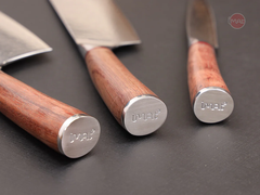 Dao thép Damascus  iMat, lưỡi bằng thép không gỉ 9Cr18, cán gỗ cẩm lai tự nhiên