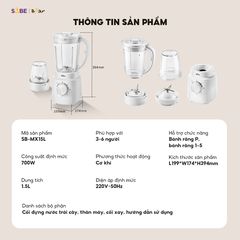 Máy xay sinh tố Bear SB-MX15L xay đa tầng