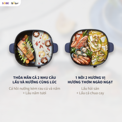 Nồi Lẩu Bear 2 Ngăn SB-NL60U Dung Tích 6L