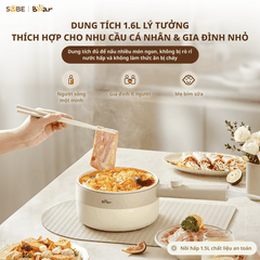 Nồi nấu điện đa năng/ Ca nấu mỳ Bear MC-4H16F