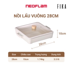 Nồi lẩu vuông Fika Neoflam Hàn Quốc 28cm