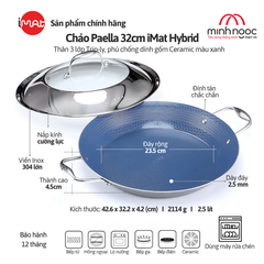 Chảo Inox Cỡ Lớn iMat Hybrid Paella 32cm