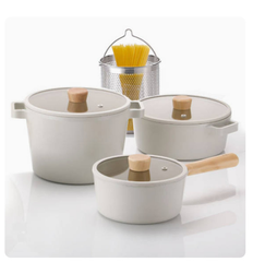 Bộ 3 nồi Neoflam Fika Hàn Quốc: Quánh 18, nồi nông & sâu 22cm