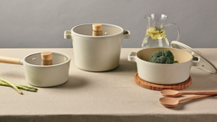 Bộ 3 nồi Neoflam Fika Hàn Quốc: Quánh 18, nồi nông & sâu 22cm