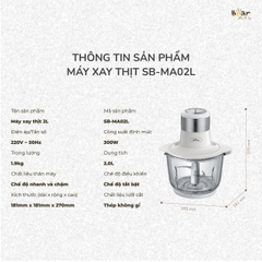 Máy xay thịt Bear 2L SB-MA02L màu trắng