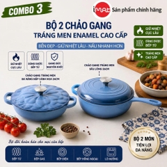 Bộ Nồi Chảo Gang Imat Đúc Tráng Men Sứ Enamel - Nhiều Kích Cỡ Lựa Chọn