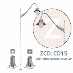 Cột Đèn Cao Áp Chiếu Sáng Đường Phố | Cần Đèn Đơn ZCD.CD15