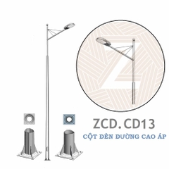 Cột Đèn Cao Áp Chiếu Sáng Đường Phố | Cần Đèn Đôi ZCD.CK13