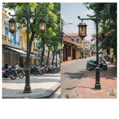 Cột Đèn Sân Vườn 1 Bóng Cổ Điển Cho Biệt Phủ, Nhà Thờ, Đền Chùa Đình | ZSV-GLP EU002-1 ZALAA