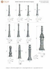 Cột Đèn Sân Vườn 1 Bóng Cổ Điển Cho Biệt Phủ, Nhà Thờ, Đền Chùa Đình | ZSV-GLP EU002-1 ZALAA