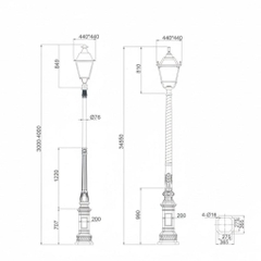 Cột Đèn Sân Vườn Tân Cổ Điển Kiểu Dáng Châu Âu 1 Bóng | ZSV-GLP EU001 - Garden Light Pole Style European Neo Classical