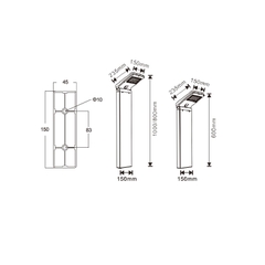 Cột Đèn Thấp Sân Vườn Năng Lượng Mặt Trời Hiện Đại Smartcity ZALAA ZG-CPD3008