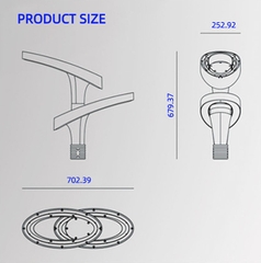 Đầu Đèn LED Sân Vườn Công Viên Hiện Đại Hướng Smart City ZAT-1049 ZALAA Công Suất 20W-60W Phù Hợp Cột 3-6M