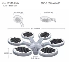 Đèn Chiếu Sáng Quảng Trường Sân Vườn Công Viên 2023 Solar Garden ZG-TYD5106 ZALAA