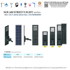 Đèn Đường LED ZLT-AIO4 Pw70/95/105W - All in one solar street light ZALAA ODM/OEM Theo Yêu Cầu