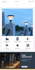 Đèn Gắn Trụ Cổng Tường Rào Ngoài Trời sử dụng Năng Lượng Mặt Trời chiếu sáng Zalaa ZG-ZTD9007