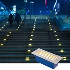 Đèn LED Âm Cầu Thang Mặt Nhôm Chữ Nhật - Dẫn Đường Đi Nội Thất