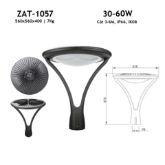 Đèn LED Chiếu Sáng Cảnh Quan Công Viên ZAT-1057 Công Suất 30W, 40W, 60W Phù Hợp Cột điện 3-6M