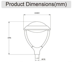 Đèn LED Chiếu Sáng Công Viên, Trang Trí Cảnh Quan ZAT-1046 30-120W H3-6M ZALAA