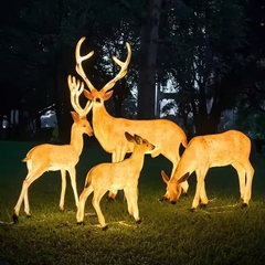 Đèn LED Decorative Tạo Hình 3D Đàn Hươu Deer phát sáng từ Sợi Thủy Tinh Nhựa Zalaa dành cho Dự án Vườn Ánh Sáng