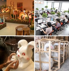 Đèn LED Motif Mô Phỏng 3D Đàn Hươu Deer phát sáng từ Sợi thủy tinh và nhựa Zalaa dành cho Dự án Vườn Ánh Sáng