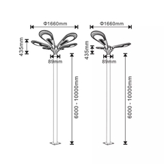 Đèn Năng Lượng Mặt Trời Solar Garden ZG-TYD5005 ZALAA Cho cột cao 6-10m Chiếu sáng đường phố