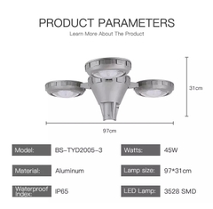 Đèn Sân Vườn Hiện Đại Năng Lượng Mặt Trời ZG-TYD2005-3 28W ZALAA Cho cột cao 3-5m