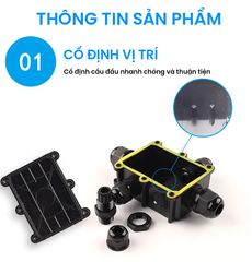 Hộp Nối Chống Nước 6 Ngả FSH713-6 Bằng Nhựa, Chống Nước, Ngoài Trời IP68 - Linh kiện đèn led Zalaa